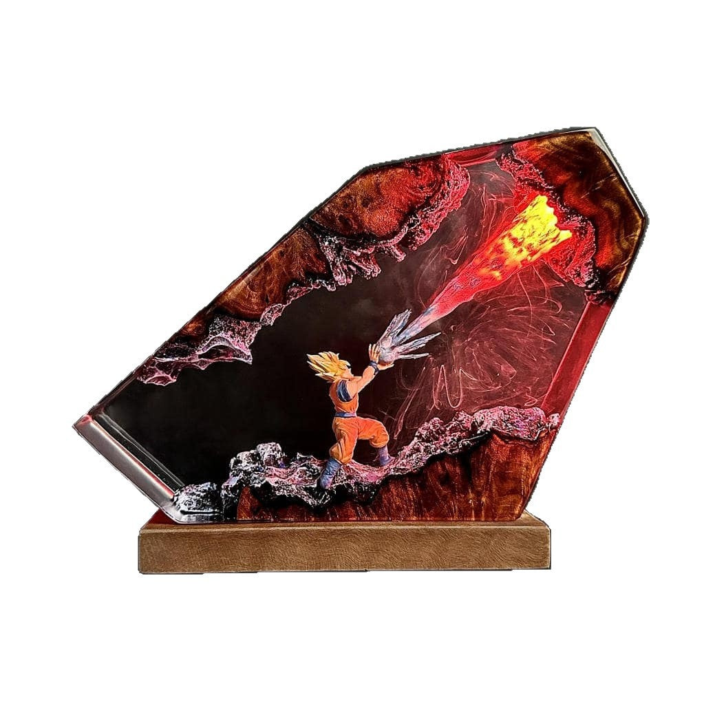Cross-border e-commerce best-selling resin lamp, handmade Dragon Ball Son Goku resin lamp gift.