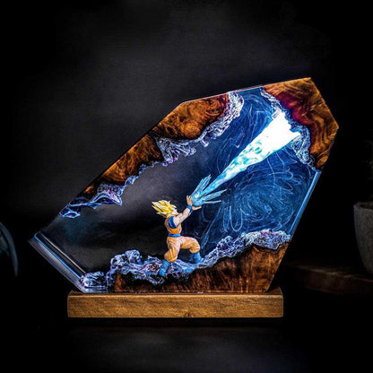 Cross-border e-commerce best-selling resin lamp, handmade Dragon Ball Son Goku resin lamp gift.